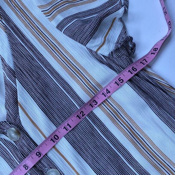 Altar’d State Maxwell Dress Button Front Striped Ruffle Hem Size M - Picture 8 of 13